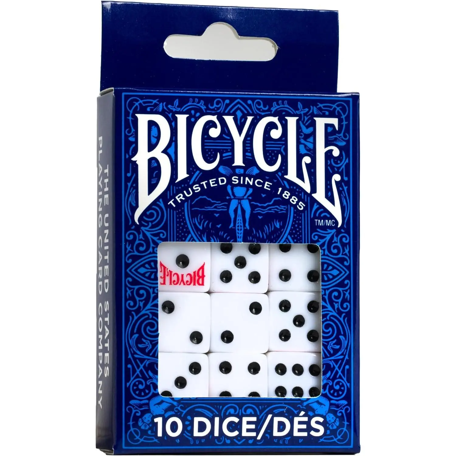 10-Piece 16 mm Bicycle D6 Dice Set, White & Black Standard Game Design, Ideal Weight for Fair Play, Great for Dice-Based Games & Learning