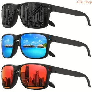 3 Pairs Unisex Polarized Sports Sunglasses, Viral Multi-Color Athletic Eyewear, UV400 Anti-Glare Protective Durable Lens, Lightweight Stylish Comfortable Frame Design, Black Blue Red Versatile Outdoor Goggles, Running Cycling Fishing Driving Beach Wear Ac