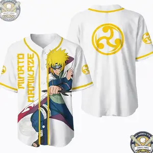 Classic Minato Namikaze Personalized Anime Baseball Jersey – Ninja Button-Up Streetwear Fan Shirt - Fast Processing