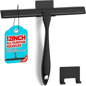 12-Inch Stainless Steel Shower Squeegee for Glass, Bathroom, Window & Kitchen Cleaning