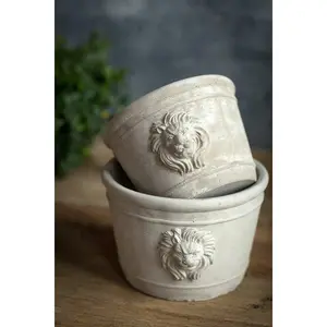 Lion Head Cement Planter