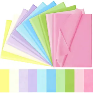 120 Sheets Pastel Tissue Paper for Gift Bags Wrapping, Art Tissue Paper Bulk for Weddings Birthday Party Crafts Decoration, 10 Colors