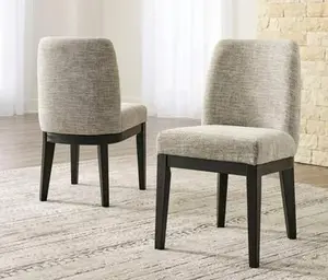 Transitional Tweed Dining Chair (Set of 2)
