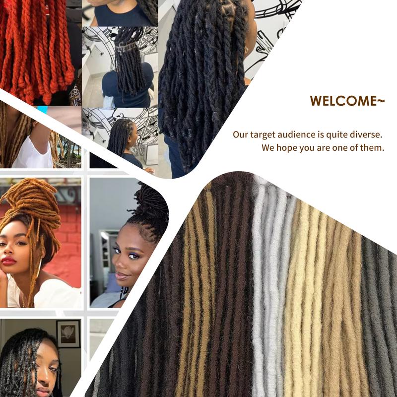 CCLG  Loc extension 100% Human Hair Handmade Dreadlock Extensions | Dyeable & Bleachable | 0.4-0.8cm Width | 4-12 Inches | Perfect for locrepair add Length & Thickness Boost locjourney basic style