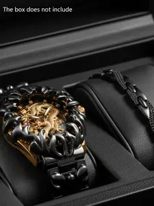 A men's stainless steel vintage-style millennium alien claw dragon embossed high-end personalized fully automatic mechanical wristwatch Automatic Watches with bracelet
