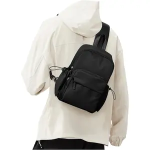 Crossbody Sling Backpacks Sling Bag for Men Women, Small Shoulder Backpack, Anti Theft One Strap Motorcycle Backpack, Mini Tactical Chest Bags Daypack for Casual Travel Hiking Gym Outdoor Sports Black