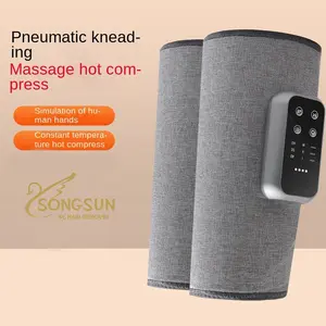 Air Compression Leg Massager with Heat Therapy, Large Heating Pad for Calves & Feet, 3 Intensity Levels, Relieves Muscle Pain, Improves Blood Circulation, Machine with LED Screen