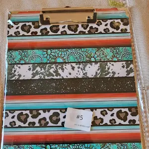 Turquoise, Cowprint,Leopard And Aztec Print Clipboard