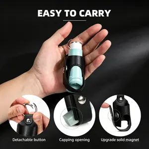 Premium Portable Airway Relief Inhaler Organizer Pouch Protective Aerosol Vaporizer Case Soft Polyurethane Leather Sleeve Versatile Metal Snap Lock Core Holder for Organized Daily Travel