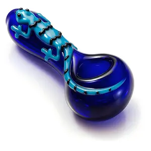 4" Gorgeous Pipe Set, Blue Purple Collectible Straw with Cleaner Tool Brush Zipper Bag Gift (Blue)