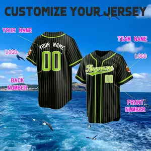 Custom Pinstripe Baseball Jersey with Personalized Team Name Number, Custom Embroidered Stripe Team Jersey, Baseball Couple Jersey and Gifts