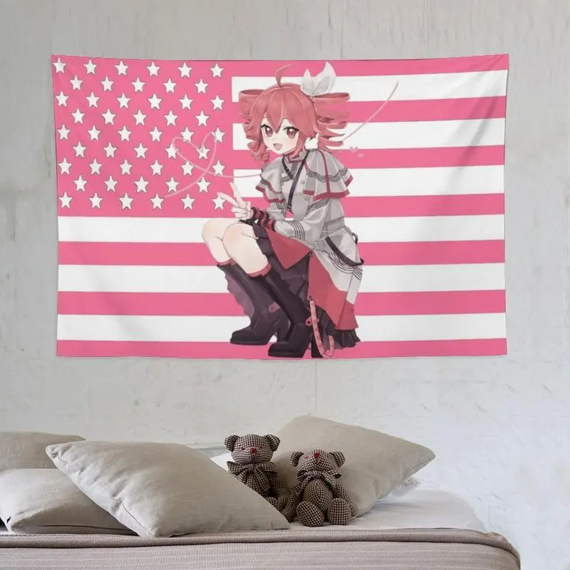 Anime Hatsune Miku Kasane Teto Flag Funny Banner Tapestry Flag Suitable for Wall Decoration College Dormitory Indoor Outdoor Party Decoration Durable Room Decoration 3*5FT summerwins