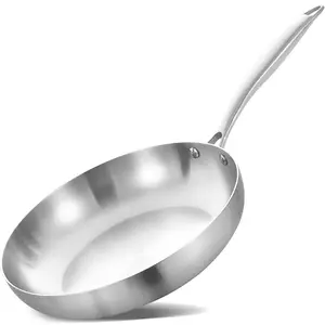 8/9/10/11/12 Inch Triple Stainless Steel Frying Pan, Oven Safe Up to 600°f, Non-Toxic, Compatible with All Stoves, Durable, Quick Even Heating