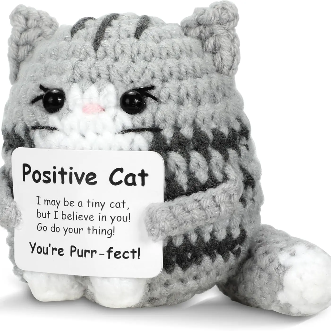 Mini Cat Animal Emotion Encouragement Support Gift, Cute Animal Design, Cuddly Soft Adorable Huggable Stuffed Animal, Suitable for Women Men Friends Mom Daughter Son Teen Birthday Mother's Day Christmas Graduation, Soft Stuffed Animals