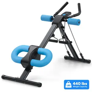 Adjustable Ab Trainer Machine with LCD Monitor, Foldable Ab Exercise Machine for abs, Arm, Leg, Buttocks Shaper, Core & Ab Trainer at Home Gym,  Workout Equipment