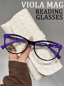 Retro cat eye reading glasses for women, spring temple with PC frame, clear vision computer glasses, Reading Eyeglasses