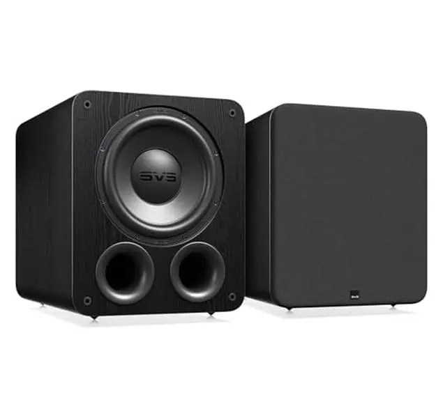 SVS PB-3000 R-Evolution Black Ash 13" Powered Bass Subwoofers (Pair) with Built-In Amplifier, High-Wattage Audio, Ported Design for Custom Music Setup, Standard Watch Party Use, Bass Speakers, Hi-Fi Setup