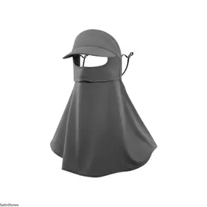 Brim neck protection integrated mask women's anti-ultraviolet breathable protection eye corner sunshade ice silk mask thin anti-ultraviolet