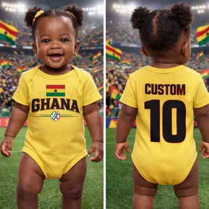 Ghana Flag Logo Infant Bodysuit | Custom Name and Number Back WIU