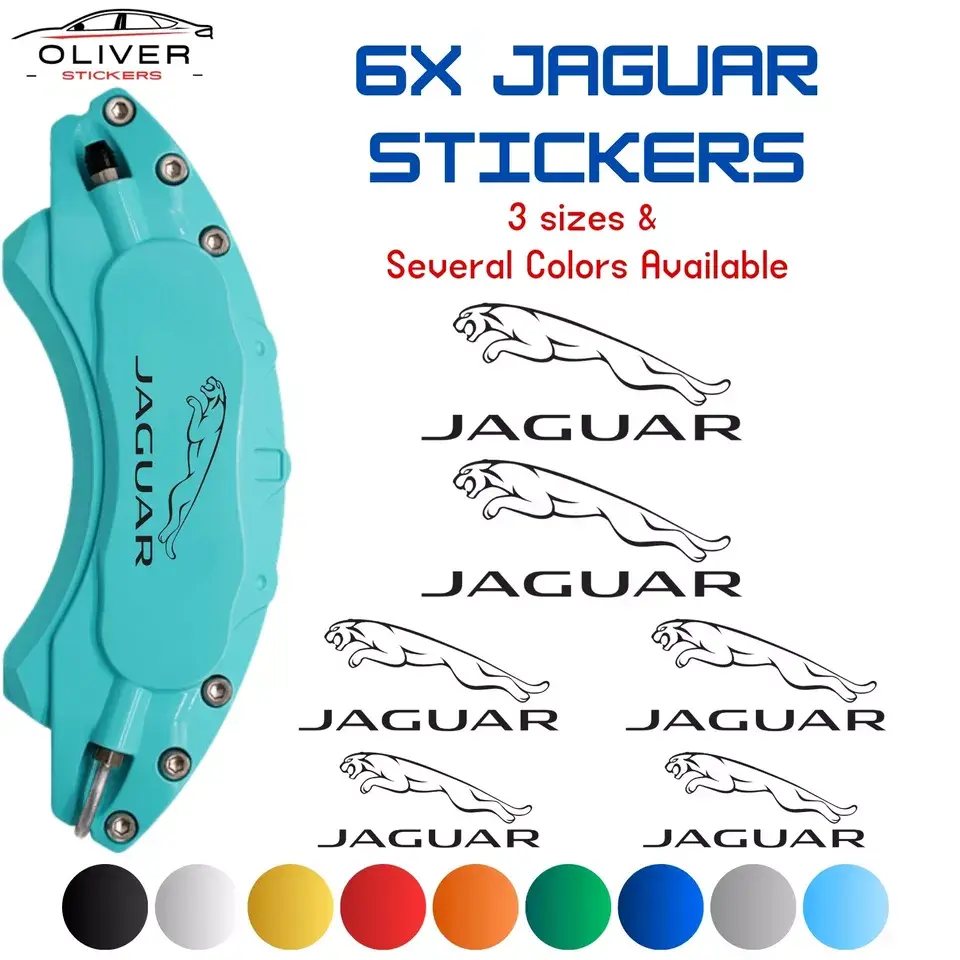 6x Jaguar Brake Calipers Decal Stickers for Car