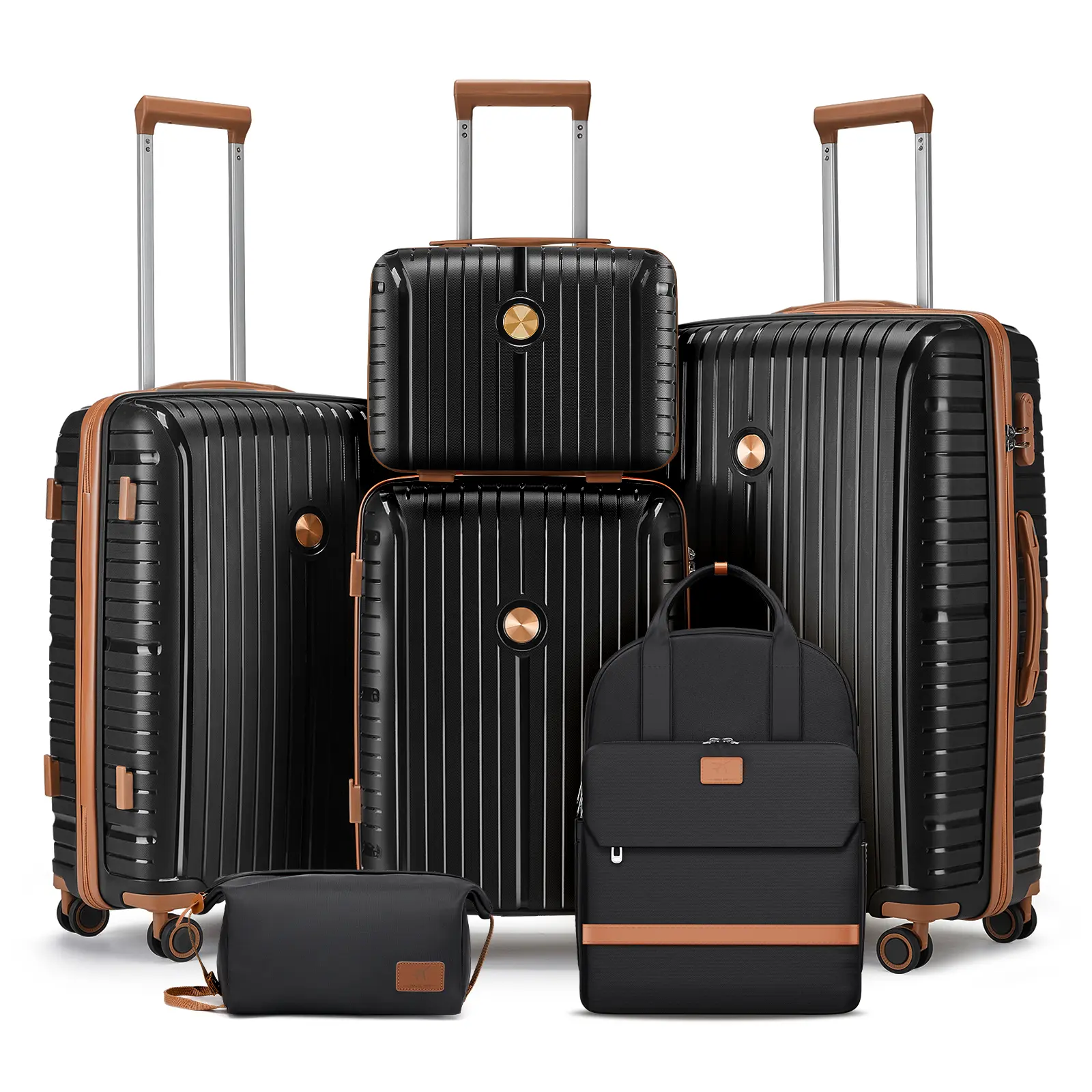 Joyway Luggage Sets 6 Piece, Durable Suitcase with Travel Backpack, Small Toiletry Bag, TSA Lock, Spinner Wheels