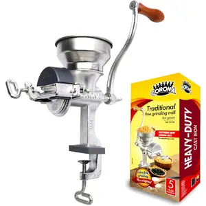 Corona Corn  with Low Hopper, Grain Mill, Manual  For Corn, Rice, Soybeans, Pepper, Chickpeas, Cast Iron Wheat  For Domestic Use