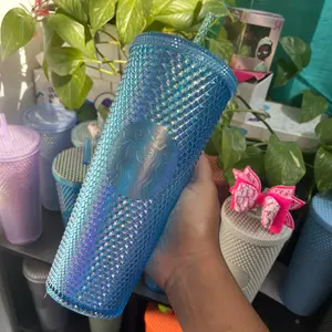 Baby blue bling tumbler