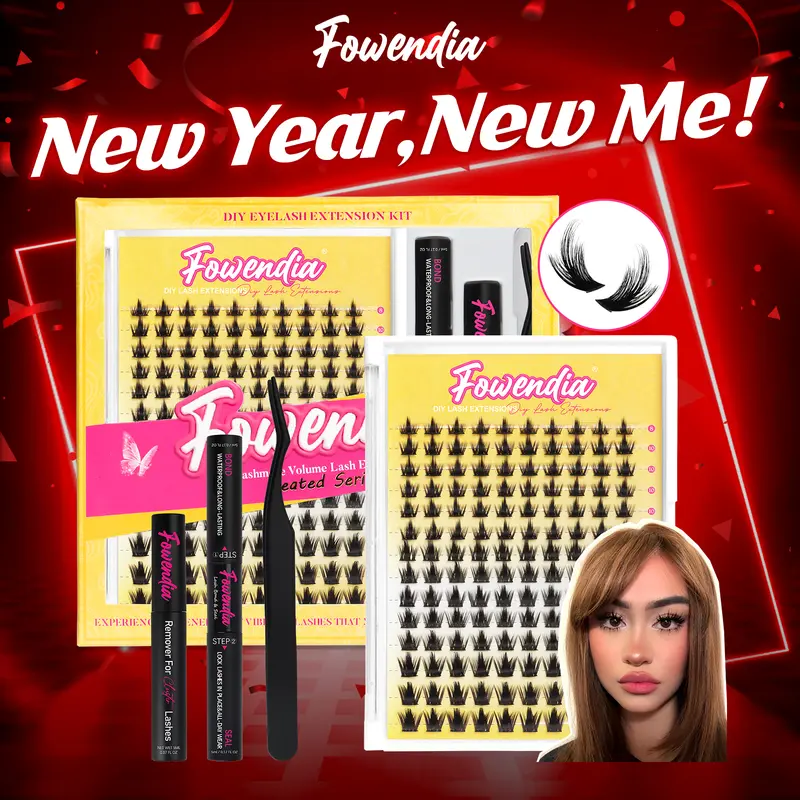 Fowendia Short Manga Lashes, California Sunset Short, Wanna Be Short | Cluster C/D Curl  Extension Kit | 8-14mm Lash Clusters with Bond, Seal, Remover - Ultra-Thin Transparent Bands |  Magic Anime False Eyelash Extension Kit dealsforyoudays