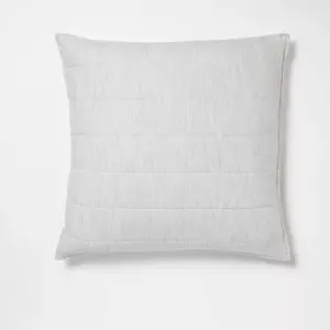 Euro Space Dyed Cotton Linen Sham Light Gray - Threshold: Woven Texture Zipper Closure OEKO-TEX Certified