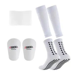 Football Protective Gear Set, Non-slip Football Sleeves & Shin Guards & Sports Bandage & Sports Socks, Sports Equipment for Training Competition, Football Accessories