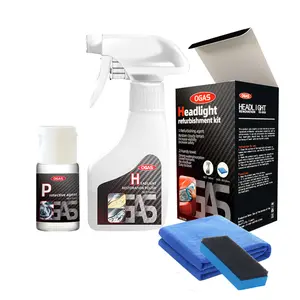 OGAS Headlight Refurbishment Kit - Restoration Polish, Protective Agent, Microfiber Cloth & Sponge for Car Care - DIY Car Enthusiasts