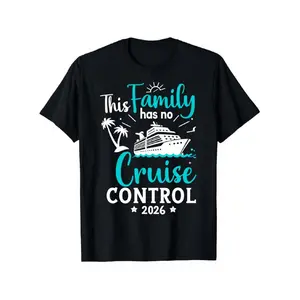 Menswear Graphic Shortsleeve T-Shirt - 2026 Family Cruise Control "This Is How We Roll" Matching Tee, Black, Regular Fit, Lightweight Stylish Casual Summer Outfit for Men’s and Women’s Outdoor Lovers Tropical Tshirt