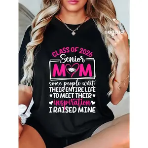 100% Cotton Senior 2026 Mom Class Of 2026 Mother Proud Senior 2026 Mama T-Shirt