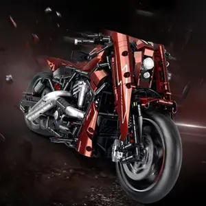 1787pcs Classic Cool Modified Motorcycle Building Block Model, High Difficulty 1:5 Mechanical Set, Office Desk Decor, Birthday Gift