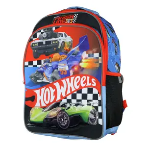 Hot Wheels Backpack Finish Line Racing Design 16" School Bag