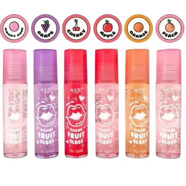 Kissing Fruit Roller Lip Gloss for Plump and Glossy Lips, Easy Applicator and Fruity Scent, Beauty & Personal Care i love
