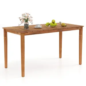 COSTWAY - Rectangular Outdoor Dining Table Acacia Wood for 4-6 People