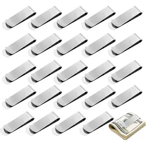 24 count Slim  Clips Metal  Clip Stainless Steel  Clips Minimalist Wallet Clip Closure -