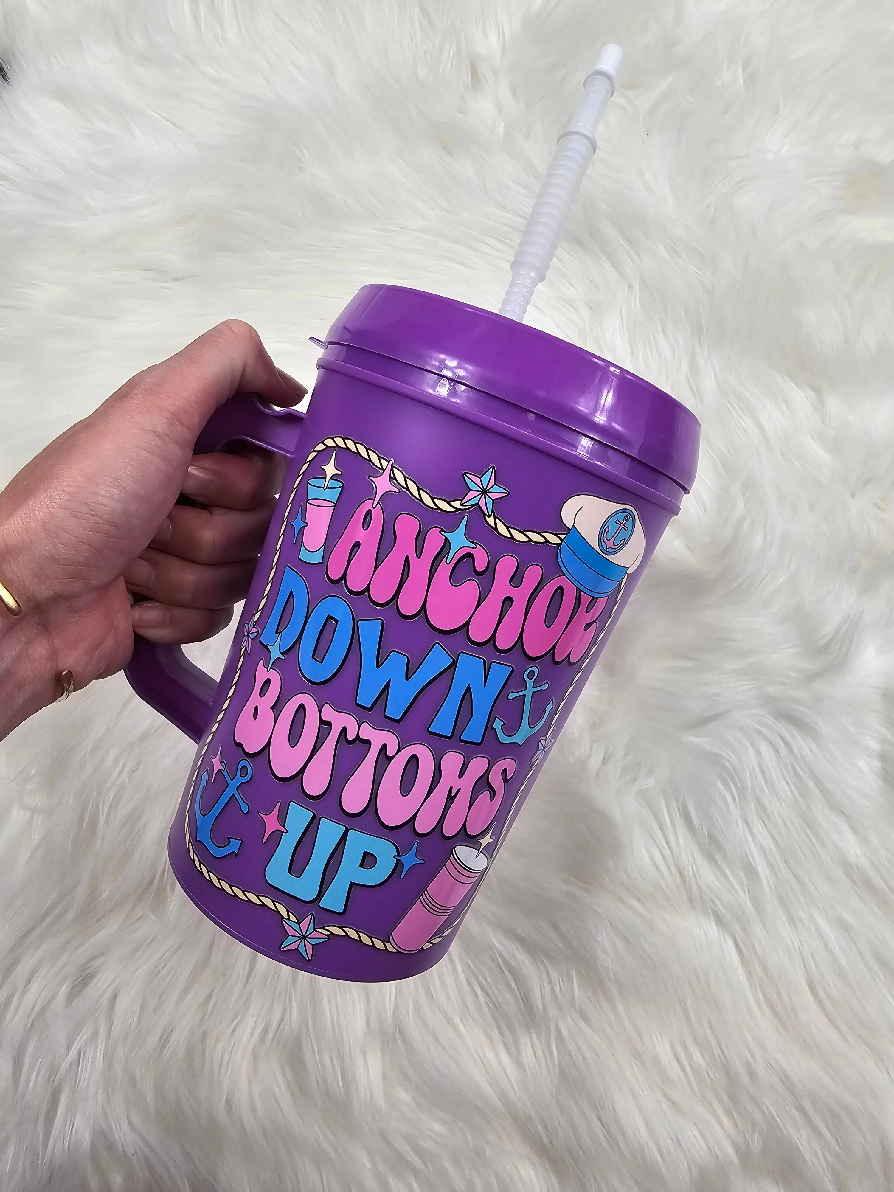 Anchor Down Bottoms Up Mega Mug 34oz