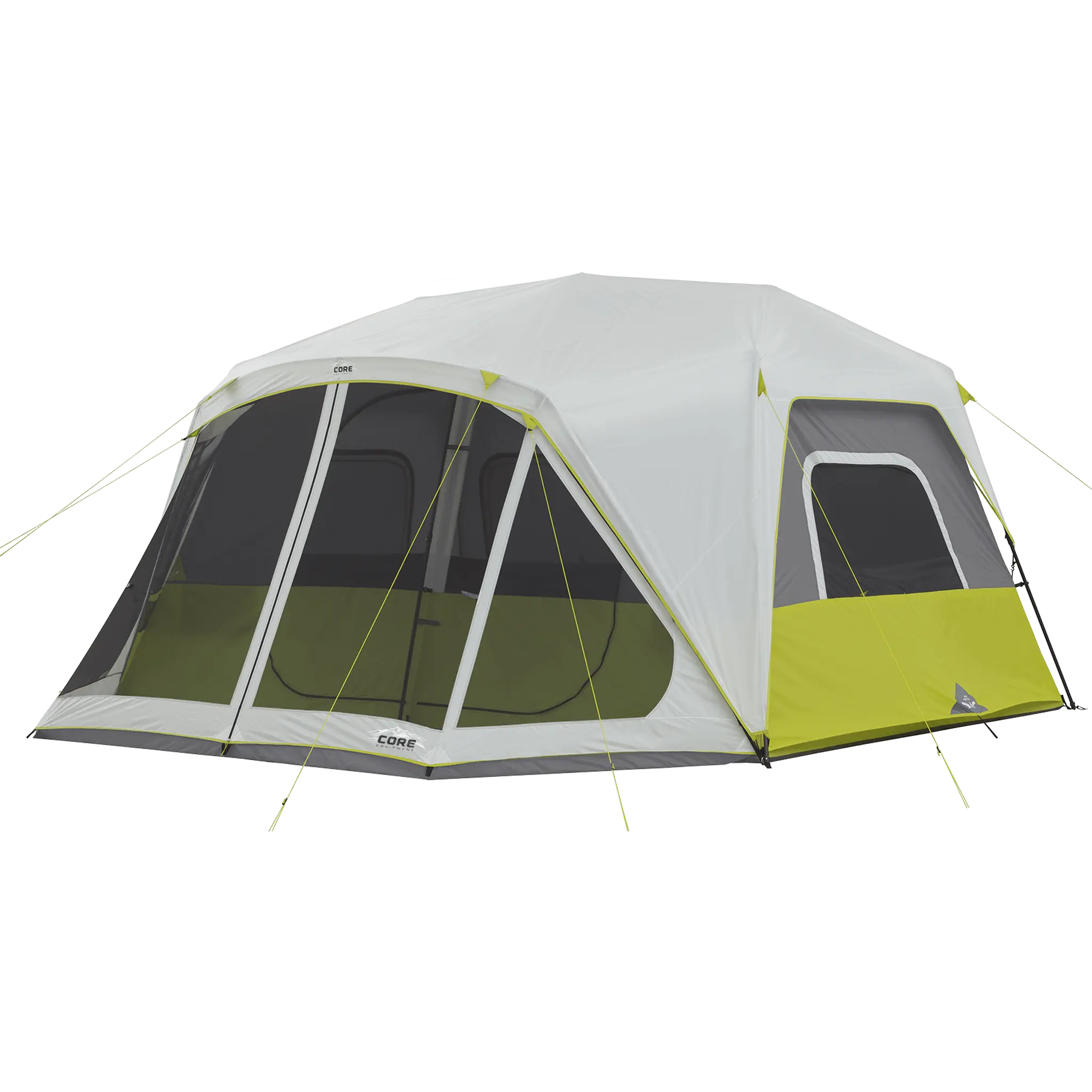 10-Person Instant Cabin Camping Family Tent, Large Waterproof Shelter with a Screen Room, Room Divider, and Electrical Port, 10 Person Instant Cabin Tent