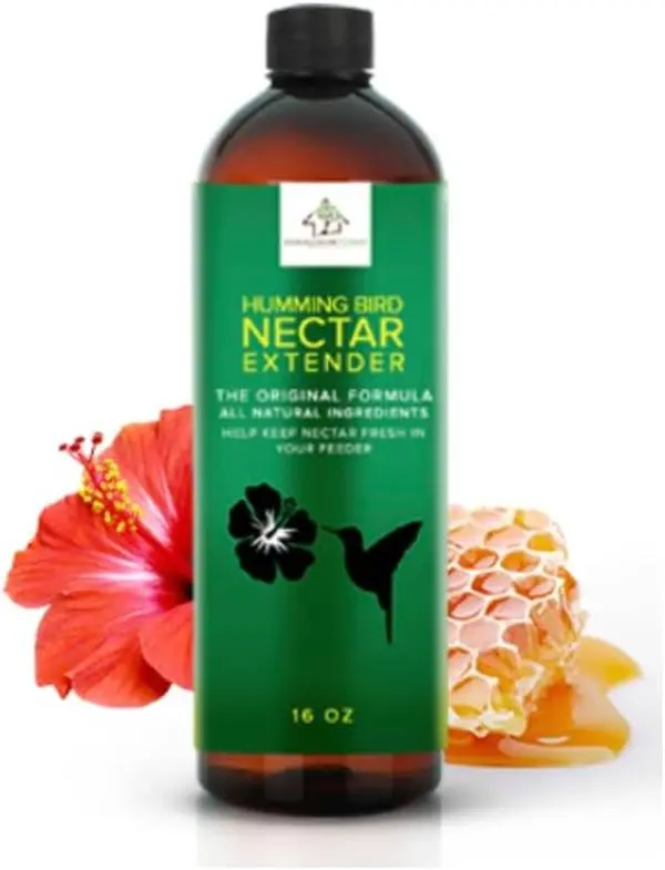 Hummingbird Nectar Extender – Extends Nectar Life and Attracts Hummingbirds Naturally All Organic Keeps Fresh Longer - Enjoy Clear Without Frequent Changes – 16 oz Bottle