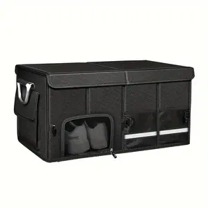 Car car trunk storage box GM trunk organizer, portable foldable car storage bag with 3 compartments, suitable for SUVs, trucks, vans, cars