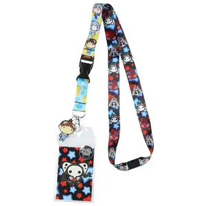 Neon Genesis Evangelion Lanyard 4th Angel ID Badge Holder w/ Shinji Rubber Pendant and Collectible Sticker