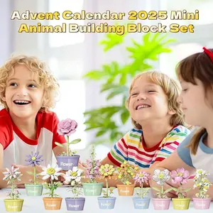 Mini Artificial Flower Building Blocks Set, DIY Rose Bouquet Bricks Kit, Home Decor Desktop Ornament, Creative Gift for Women Mom Girlfriend, Compatible with Major Brands