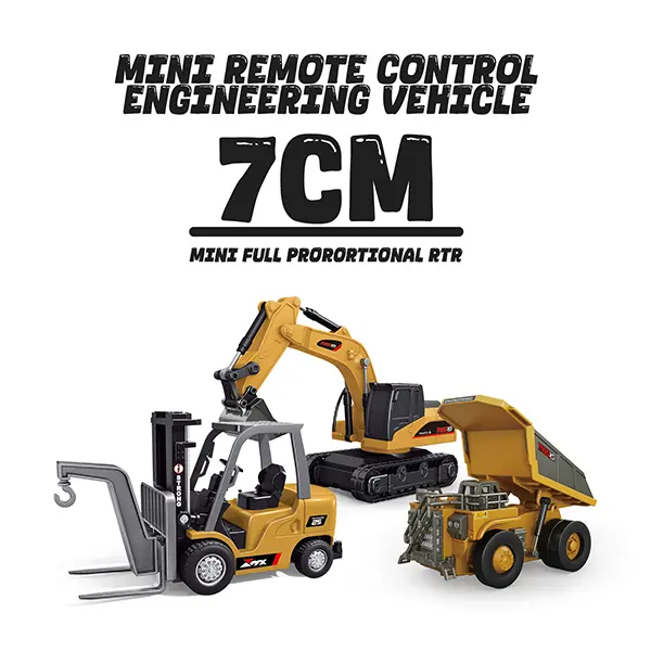 【Live Exclusive】BRRRRT 1/64 Mini Forklift Toy,Remote Control Excavator and Dump Truck Full Proportion Toy Set with Lights and Sounds for Adults Kids Boys and Girls RC Construction Vehicles