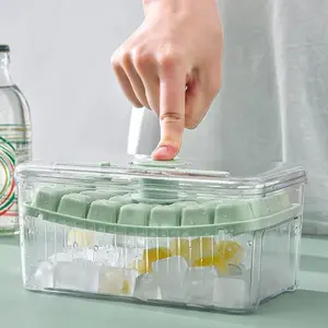 Ice Cube Mold with Storage Box, Ice Molds, Ice Cube Box with Easy Release Tray & Shovel for Cocktails, Whiskey, Coffee, Cold Drinking, Kitchen Utensils for Holiday Party Indoor & Ourdoor