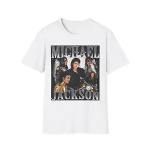 Michael Jackson Legendary King of Pop Shirt Retro Music Icon Collage Graphic Tee Vintage MJ Fan Shirt Music Lover Gift Michael J Collage