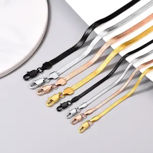 FaithHeart 3mm/5mm Herringbone Choker  Stainless Steel Necklace for Men Women
