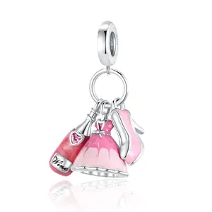 Girls' Night Out Trio Dangle Charm | Wine, Dress & Heels Bead for Bracelets | Party Jewelry Gift