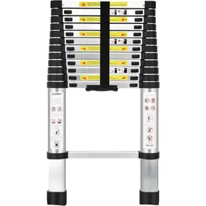 (12.5Ft/3.8M) Telescoping Ladders,EN131Standards Multi-Purpose Folding  Extension Ladder